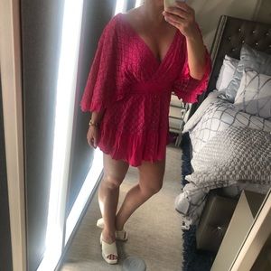 Hot Pink Floral Romper